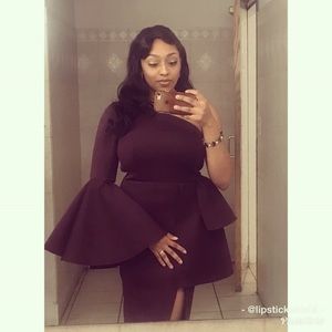 Burgundy One Shoulder Formal Dress